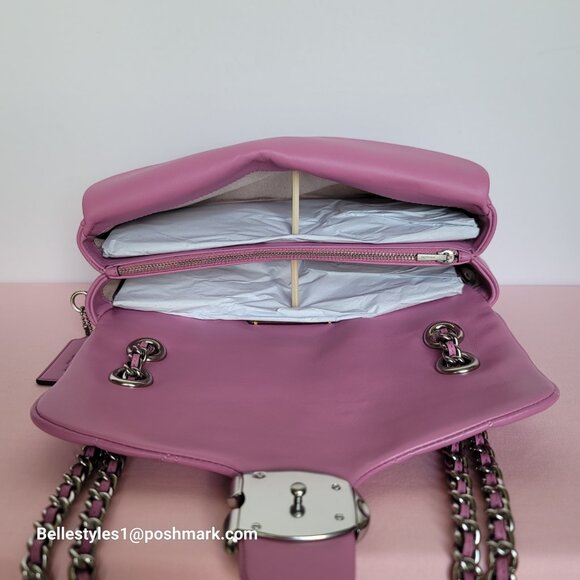 COACH Tabby 26 Quilted Smooth Nappa Leather MEDIUM Shoulder Bag - Fuchsia color⭐ - Picture 14 of 16